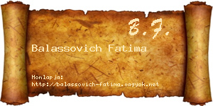 Balassovich Fatima névjegykártya